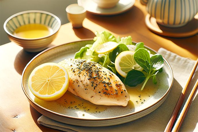 鶏胸肉のレモンハーブ包み焼き