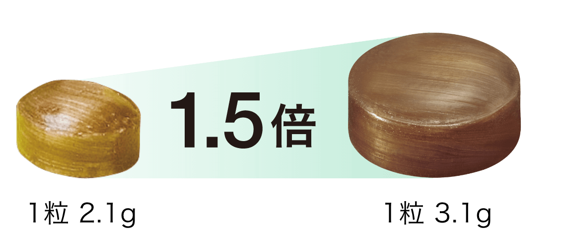 1粒2.1g 1.5倍 1粒3.1g