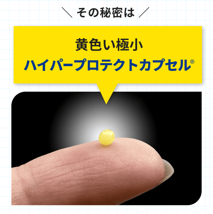 その秘密は黄色い極小ハイパープロテクトカプセル®
